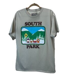 South Park Ripple Junction Tan Graphic Tee Shirt Short Sleeves Womens Size L